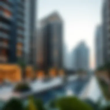 Luxury Living in Dubai Modern architectural design of a luxury apartment complex in Dubai