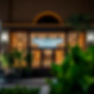 Architectural Essence of Al Quoz Dining Exterior view of a landmark restaurant, highlighting architectural elements that reflect Al Quoz's cultural essence