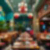 A vibrant dining atmosphere showcasing the eclectic interior of a renowned Al Quoz restaurant