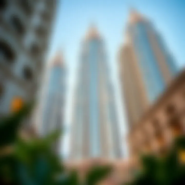 Intricate Architecture of Al Habtoor Towers Architectural detail of Al Habtoor Towers