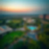 Lush Parks of Al Hudayriat Aerial view showcasing the lush parks and recreational areas in Al Hudayriat