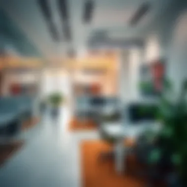 Interior of a contemporary office space within the Al Karama Business Center.