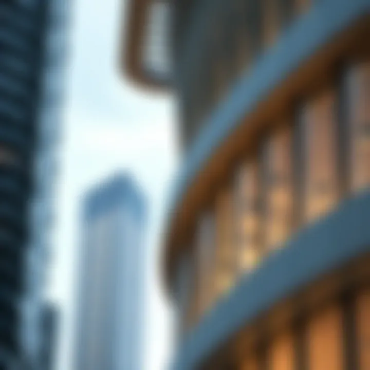 Architectural details showcasing the modern design of Apricot Tower