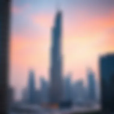 The Apricot Tower amidst Dubai's iconic skyline