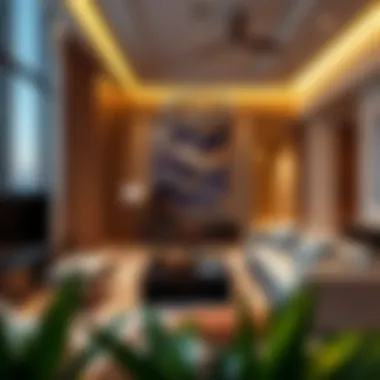 Luxurious apartment interiors showcasing contemporary design