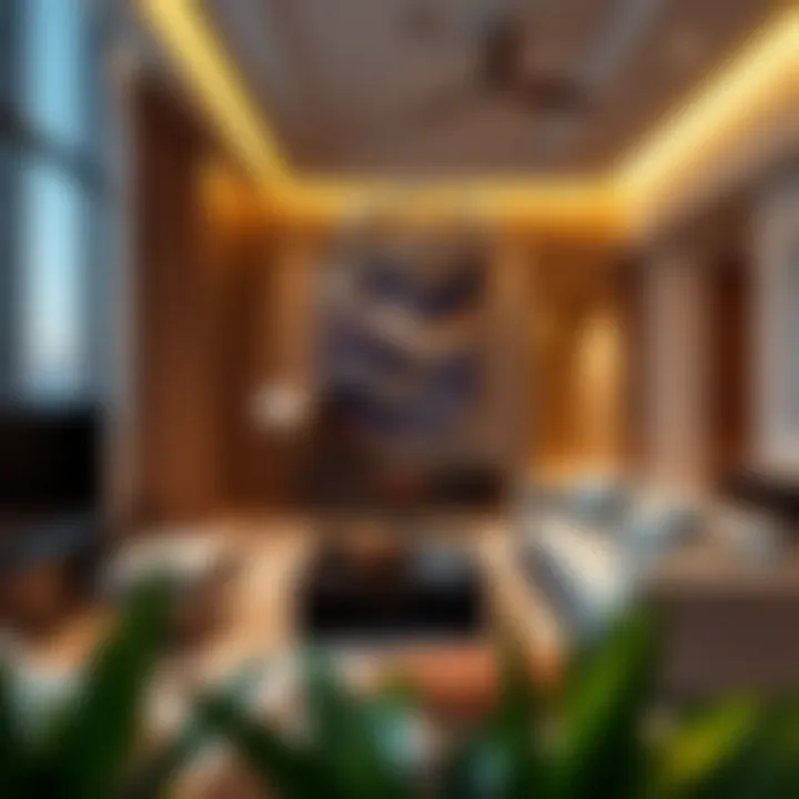 Luxurious apartment interiors showcasing contemporary design