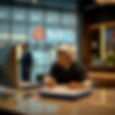Client Engagement at Emirates NBD Client signing documents at a bank desk