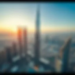 Aerial view of Burj Khalifa showcasing its architectural grandeur