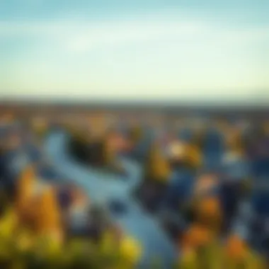 Canadian Neighborhood Scenic landscape showcasing a Canadian neighborhood with houses
