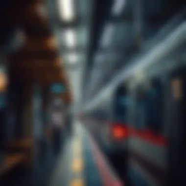 Public transportation system in a bustling urban environment
