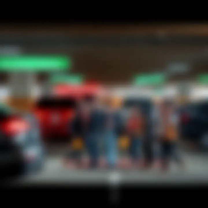 User Experiences at Aldar Square Parking Busy scene capturing user experiences at Aldar Square parking