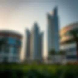 Stunning view of Al Nahda Towers showcasing modern architecture