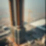 Aerial view of the Creek Tower site under construction