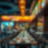 A vibrant restaurant setting showcasing diverse cuisines at Reem Mall