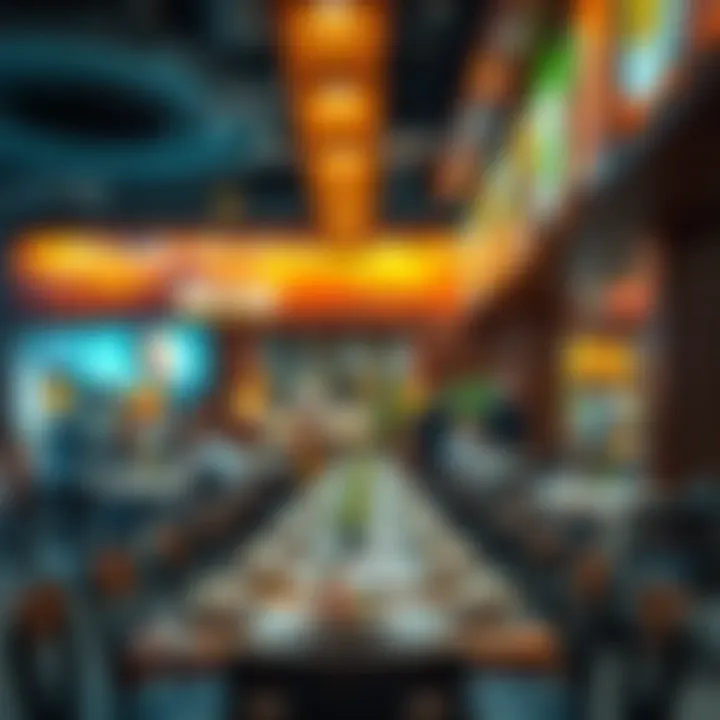 Vibrant Dining Experiences at Reem Mall A vibrant restaurant setting showcasing diverse cuisines at Reem Mall