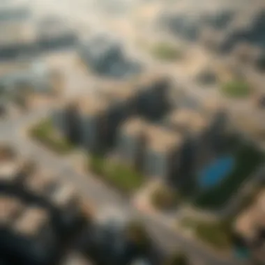 Aerial View of Dubai's Large-Scale Residential Development Aerial shot of a large-scale residential project in Dubai