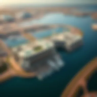 Aerial view of Damac Harbour showcasing its architectural design