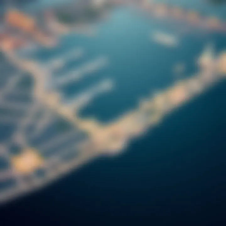 Map highlighting the strategic location of Damac Harbour in Dubai