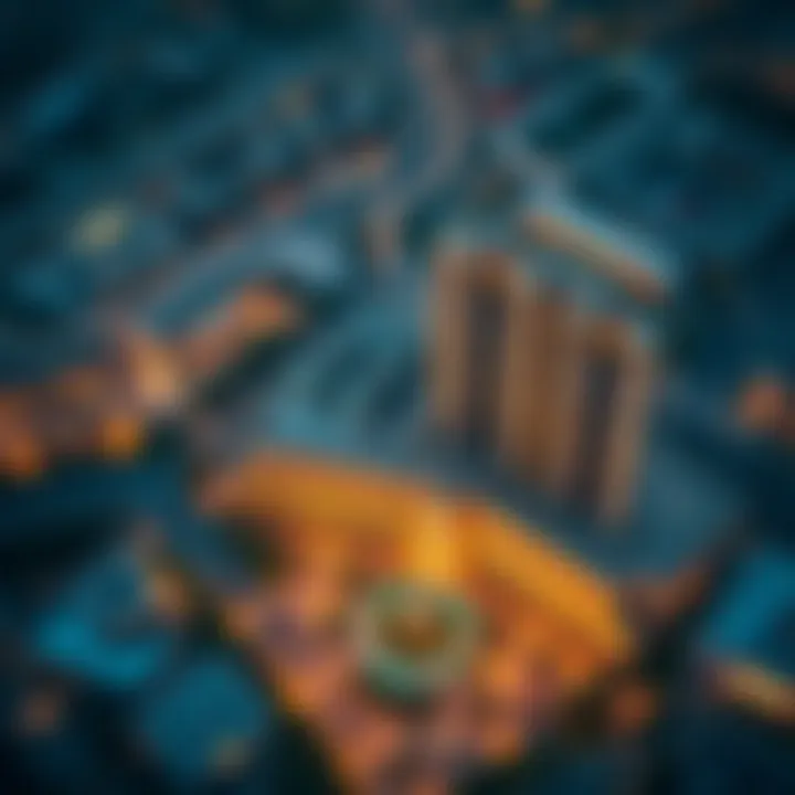 Aerial view of Damac Verona highlighting its prime location