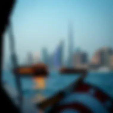 Scenic view of Dubai's skyline from the Dhow