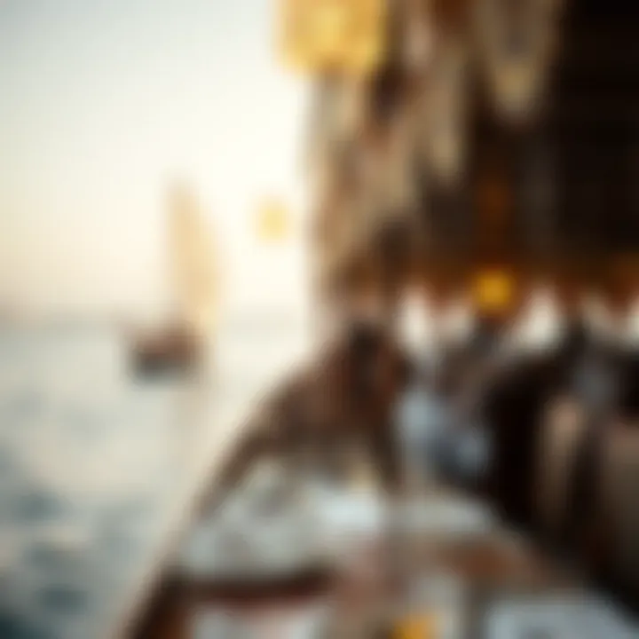 Dine on traditional cuisine aboard the Dhow