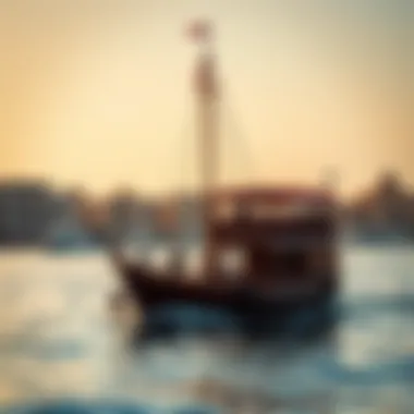 Traditional Dhow sailing through Dubai's waters