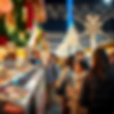 Festive Spirit: Attracting Tourists to Dubai Tourists enjoying a holiday event in Dubai's marketplace