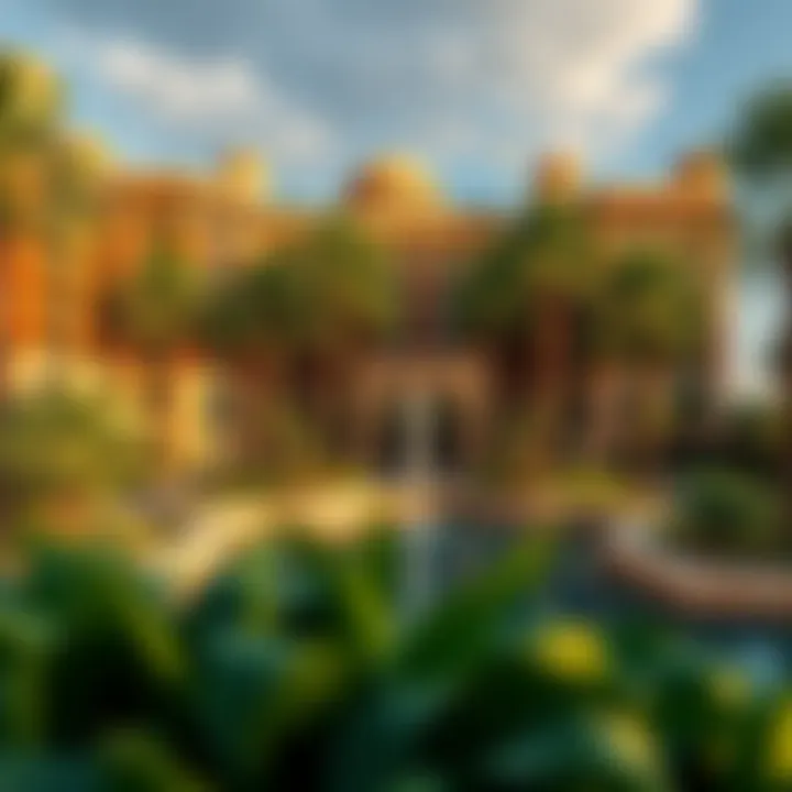 Architectural Excellence in Harmony with Nature Architectural marvel of a hotel blending with greenery