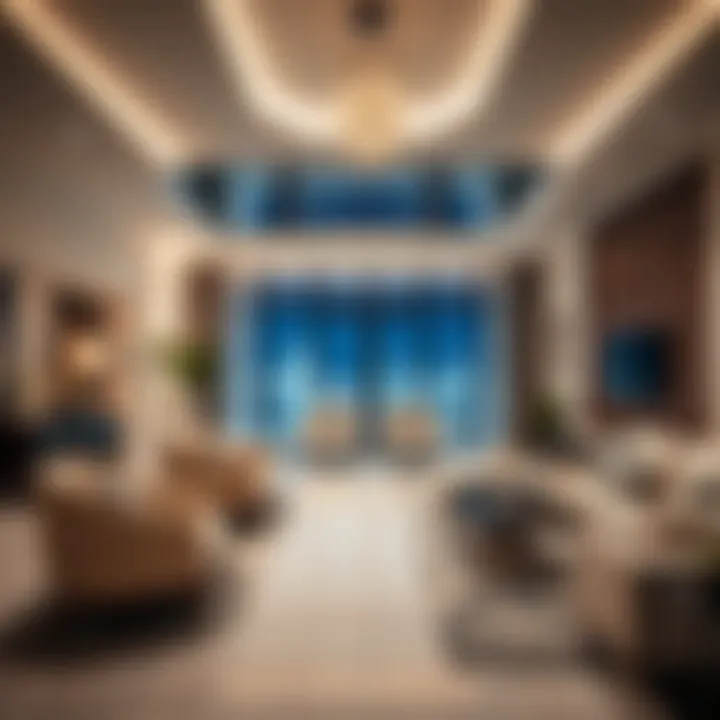 Luxurious living spaces highlighting the modern interiors and elegant furnishings