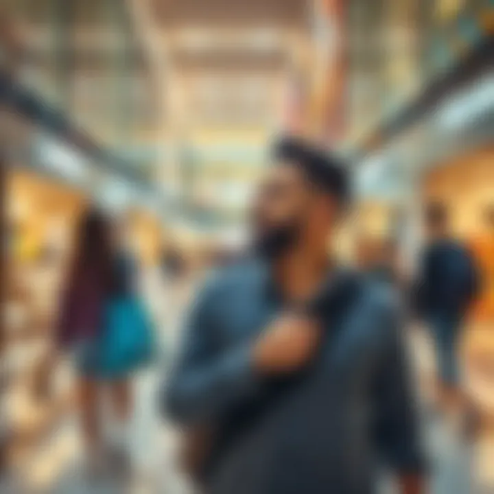 Visitors enjoying the shopping experience