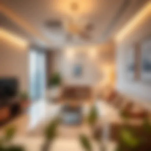 Chic Living Space in Karama Modern 1 BHK apartment interior in Karama