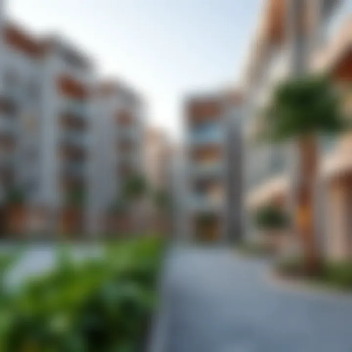 Contemporary Residential Architecture in Al Murbrah Green Eye Elegant residential buildings in Al Murbrah Green Eye highlighting contemporary design.
