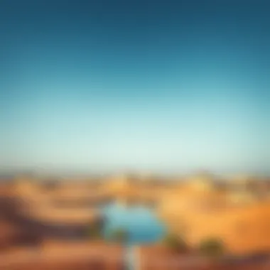 Desert Oasis: The Surroundings of Al Reef Desert Village Desert landscape surrounding Al Reef Desert Village