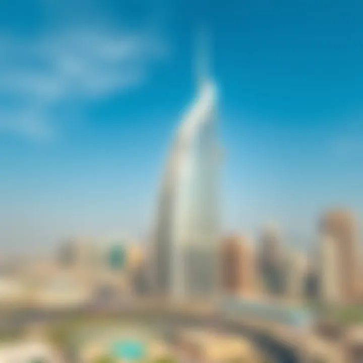 A panoramic view of Baheen Tower against the Dubai skyline