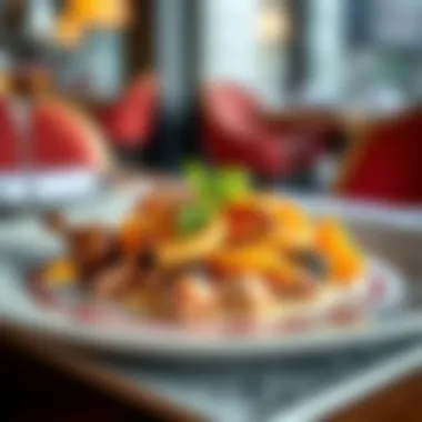 Artful Presentation of Dubai's Culinary Creations Gourmet dish beautifully presented on a plate