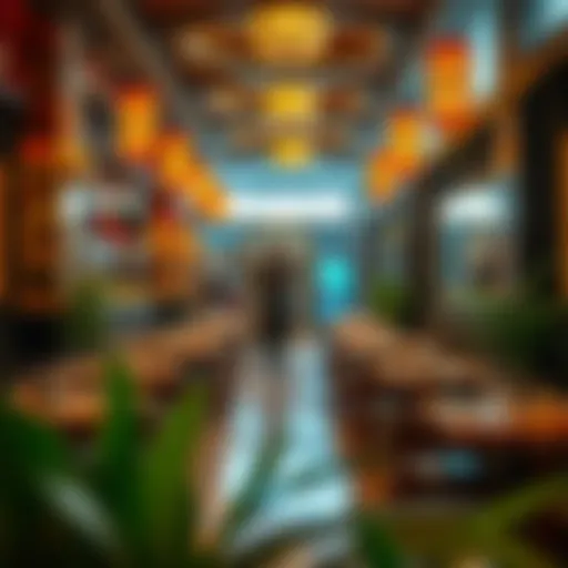 Vibrant dining scene showcasing diverse cuisines