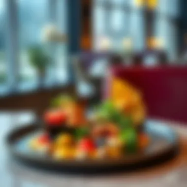 Artfully plated dish featuring fusion cuisine from a renowned DIFC restaurant