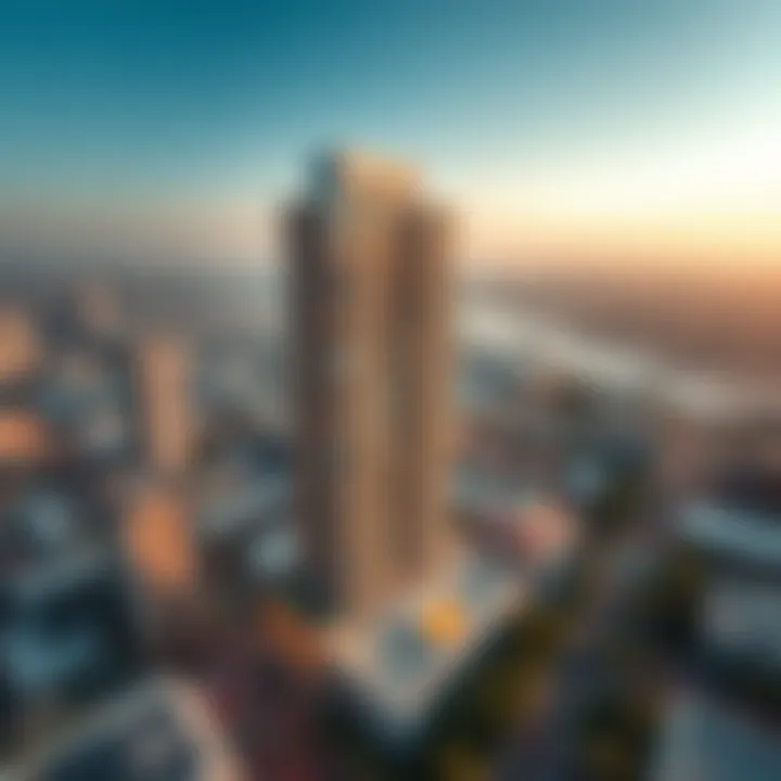 Aerial view of Tecom showcasing Damac Executive Heights location