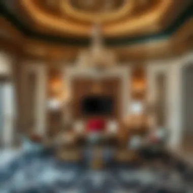 Opulent Accommodations at Caesars Palace Luxurious suite interior at Caesars Palace