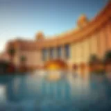 Stunning facade of Caesars Palace Dubai