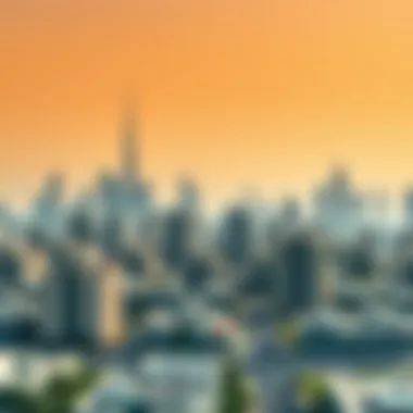 A stunning skyline view of Dubai's most affluent area, showcasing modern architecture.