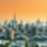 Breathtaking Skyline of Dubai's Affluent Neighborhood A stunning skyline view of Dubai's most affluent area, showcasing modern architecture.