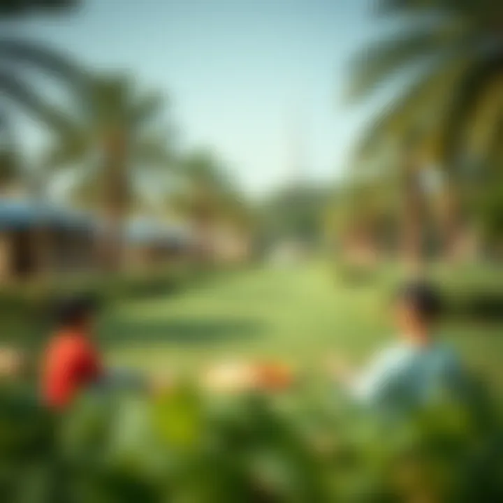 A serene park setting perfect for family picnics and activities