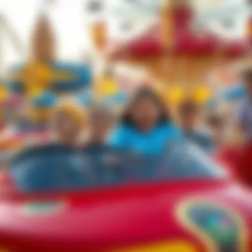 Family Fun at Dubai Theme Park A vibrant view of a family enjoying rides at a Dubai theme park