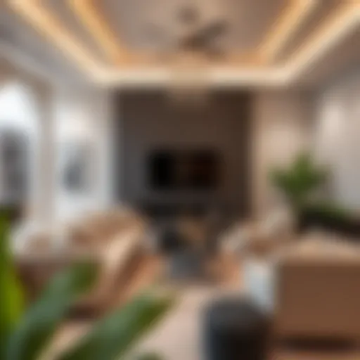Cozy family room interior showcasing modern decor and comfort.