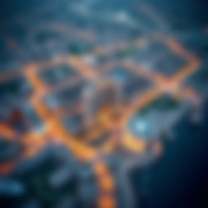 Strategic Location of الحمرانية RAK Aerial view of الحمرانية RAK highlighting its strategic location