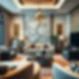 Luxurious living room furniture showcase