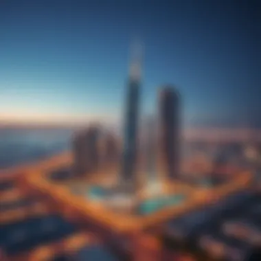 Prime Location: Jeel Tower in Dubai Aerial view highlighting Jeel Tower's strategic location in Dubai