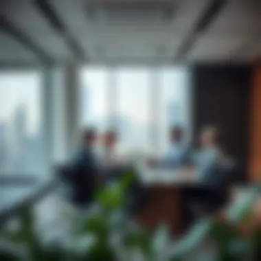 Business meeting in a JLT office