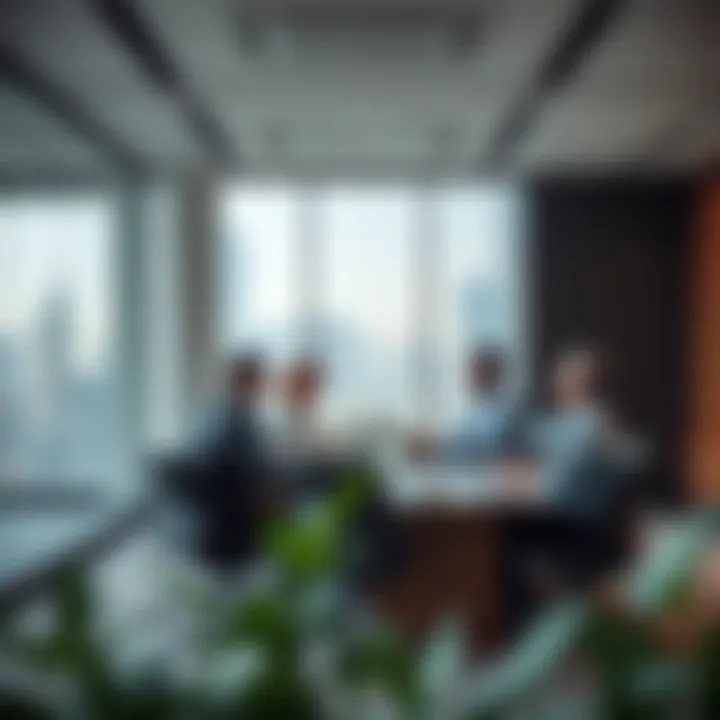 Business meeting in a JLT office